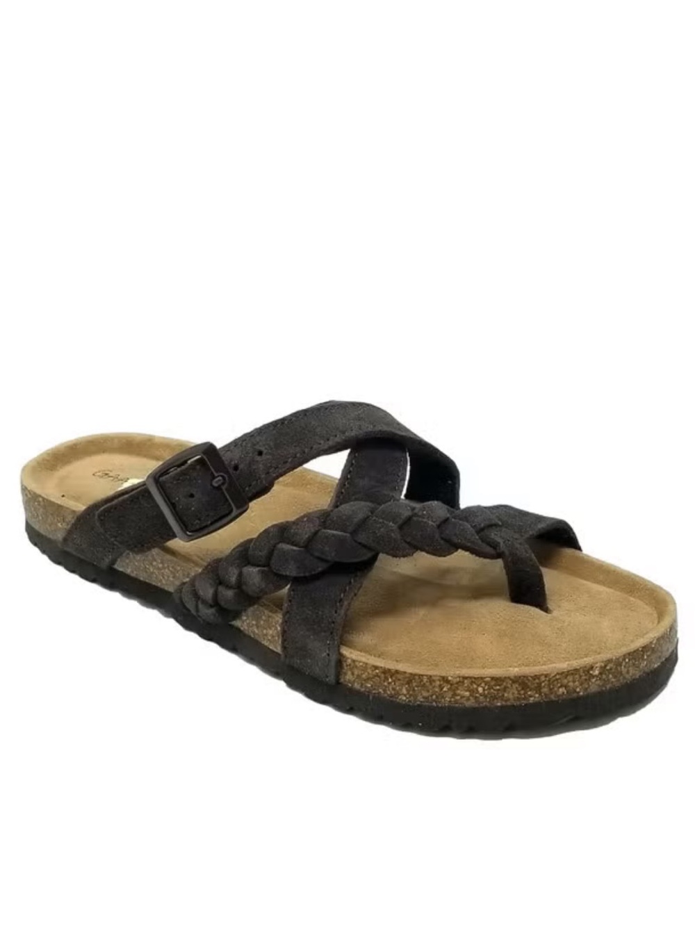 Gaahuu Suede Leather Criss Cross Footbed Sandals Sz 10 NWOT Comfort Arch